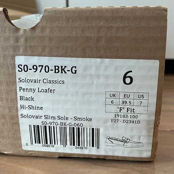 Solovair Black Hi-Shine Penny Loafer - Picture 11 of 11